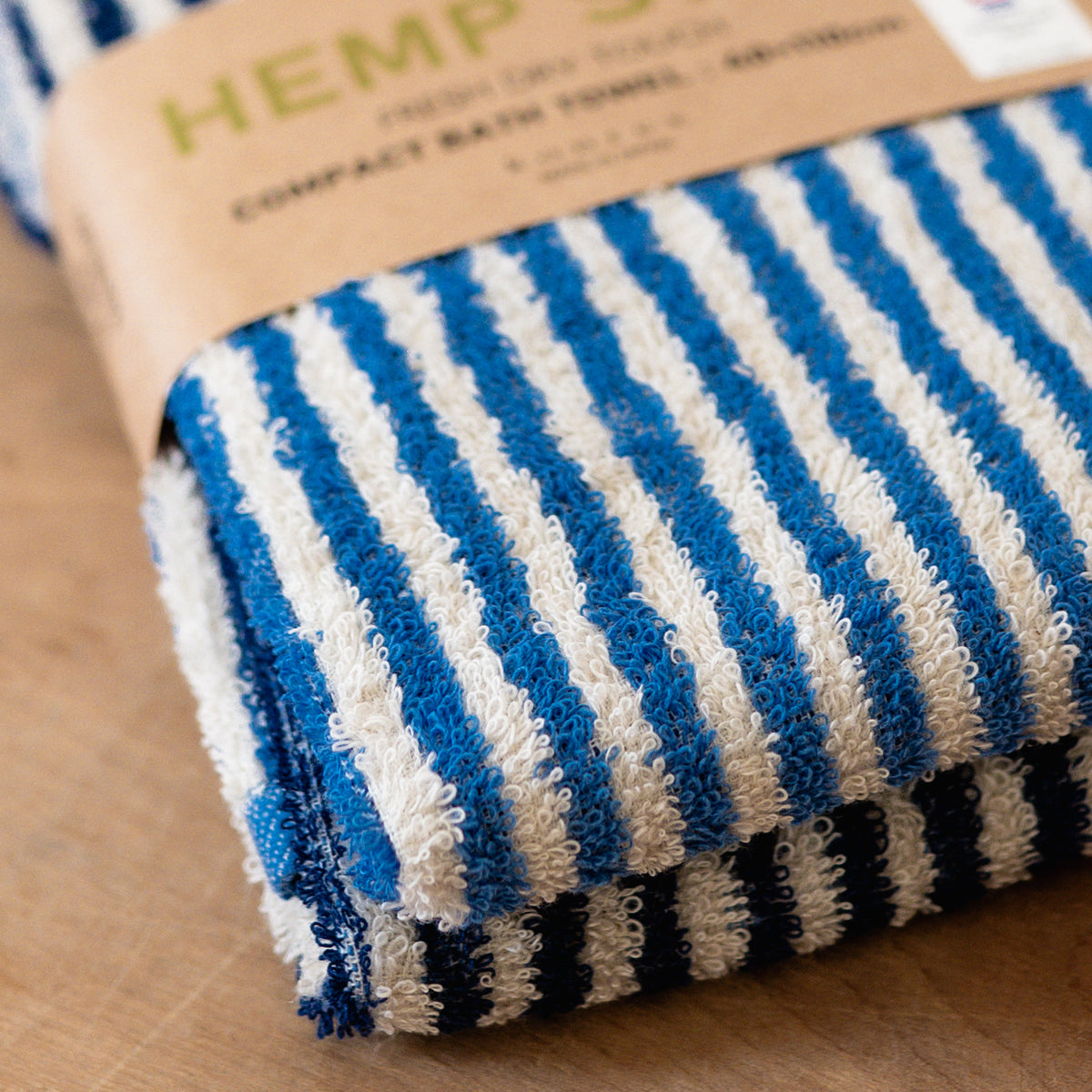 Kontex Hemp Stripe Bath Towel Blue | Kontex | Miss Arthur | Home Goods | Tasmania