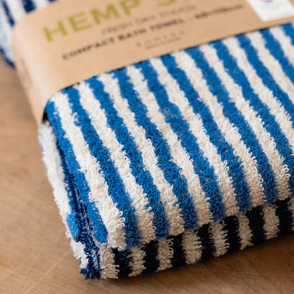 Kontex Hemp Stripe Bath Towel Blue | Kontex | Miss Arthur | Home Goods | Tasmania