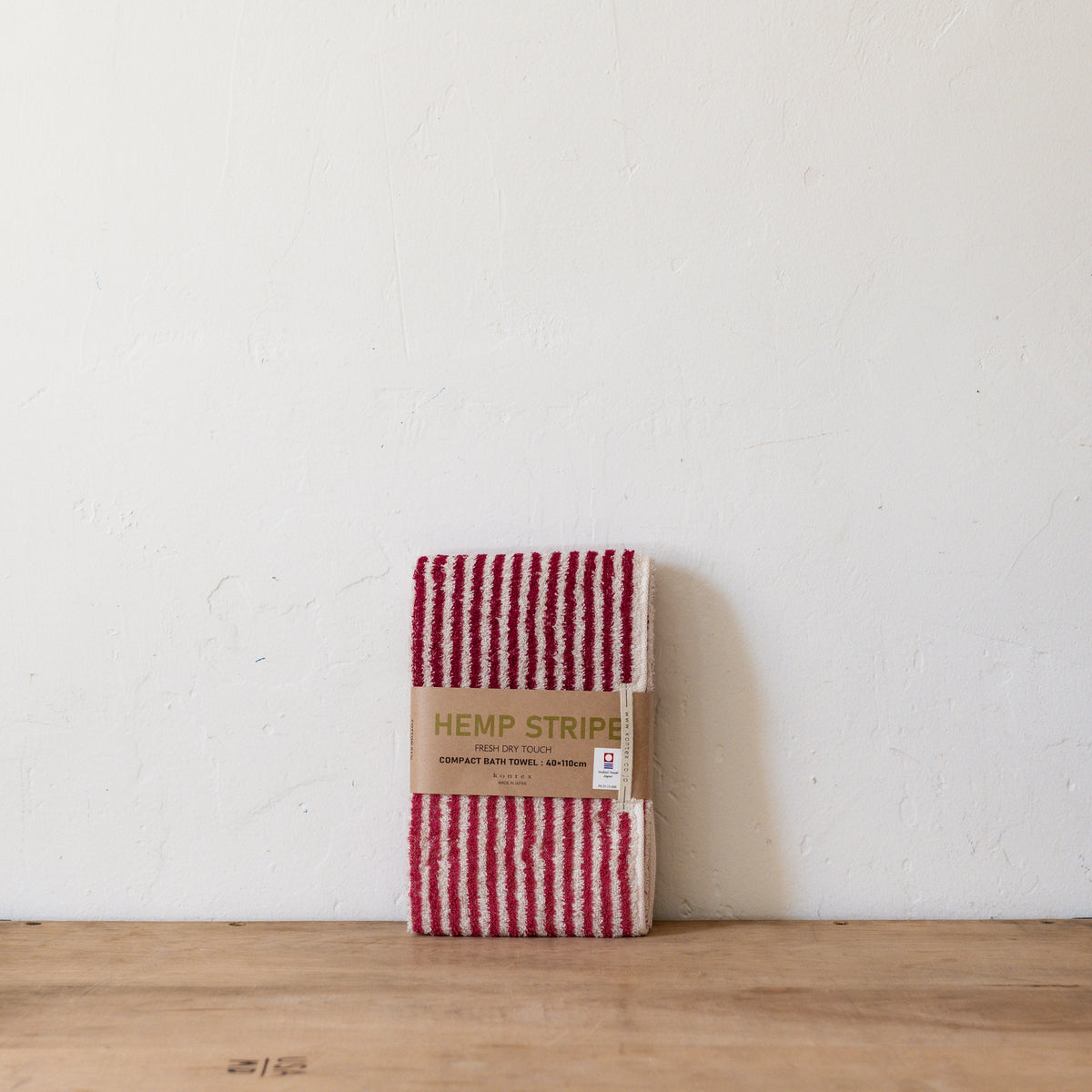 Kontex Hemp Stripe Bath Towel Pink