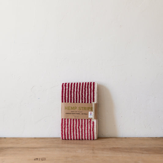 Kontex Hemp Stripe Bath Towel Pink
