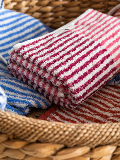 Kontex Hemp Stripe Bath Towel Pink