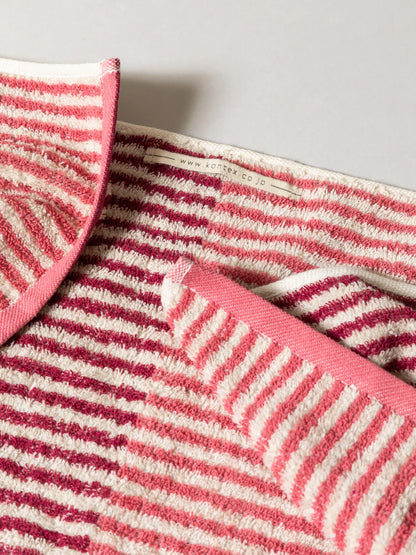 Kontex Hemp Stripe Bath Towel Pink