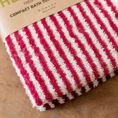 Kontex Hemp Stripe Bath Towel Pink
