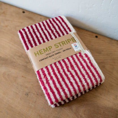 Kontex Hemp Stripe Bath Towel Pink