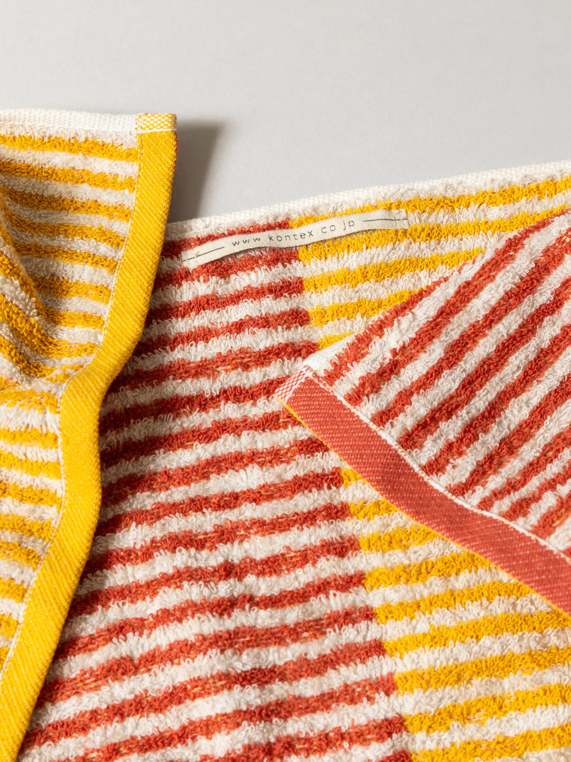 Kontex Hemp Stripe Bath Towel Yellow