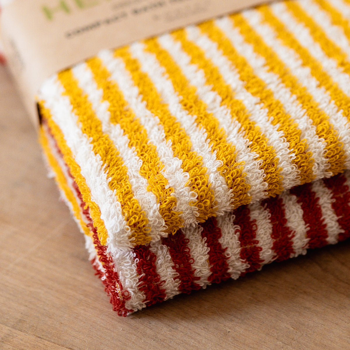 Kontex Hemp Stripe Bath Towel Yellow