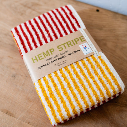 Kontex Hemp Stripe Bath Towel Yellow