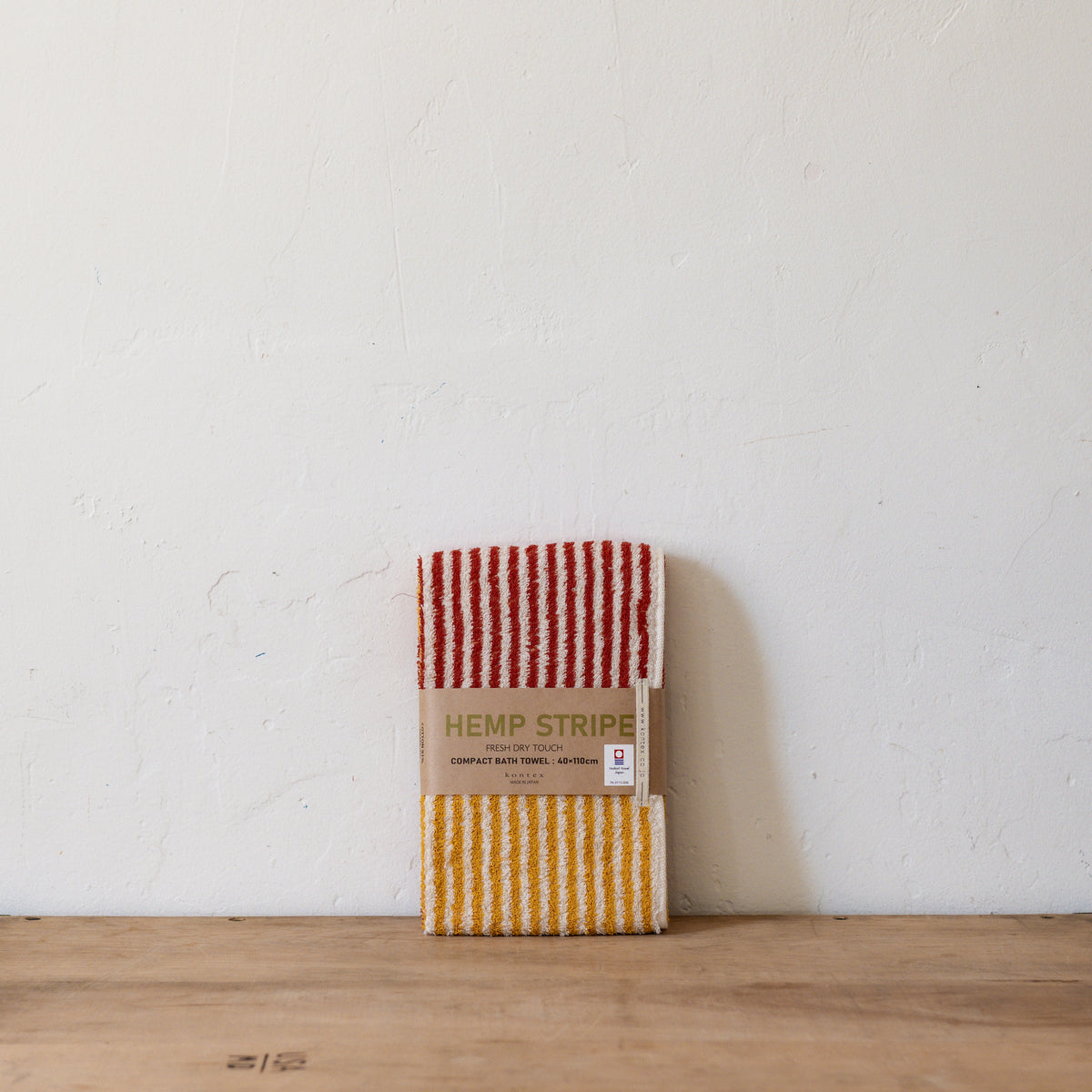 Kontex Hemp Stripe Bath Towel Yellow