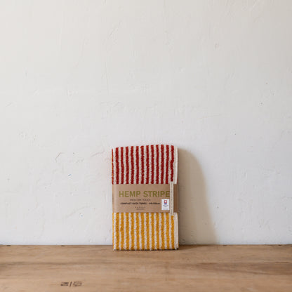 Kontex Hemp Stripe Bath Towel Yellow