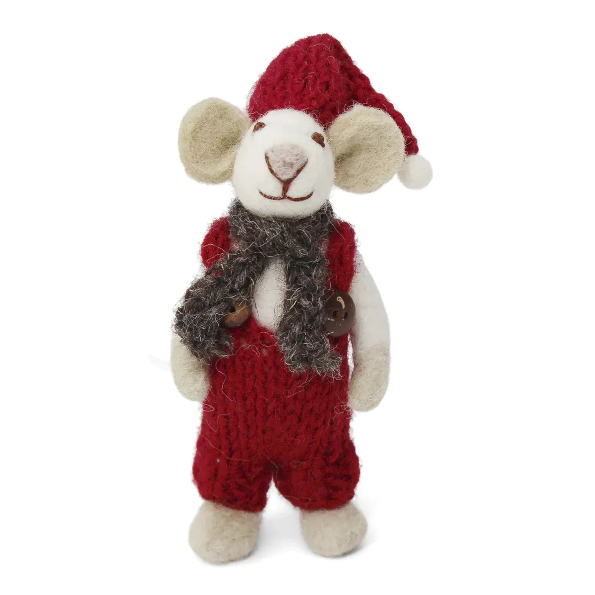 Small Mouse Boy White with Hat & Scarf | Gry & Sif | Miss Arthur | Home Goods | Tasmania