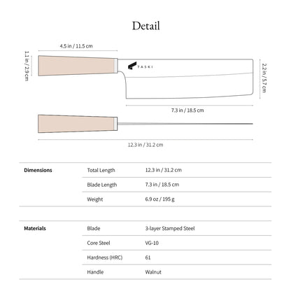 Taski Premium 7" Nakiri Knife | Taski | Miss Arthur | Home Goods | Tasmania