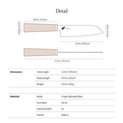 Taski Premium 6.5" Santoku Knife