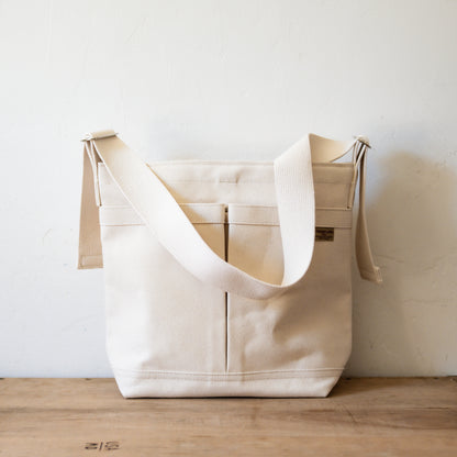 Threadline Canvas 2 Pocket Shoulder Bag Off-White | Threadline | Miss Arthur | Home Goods | Tasmania