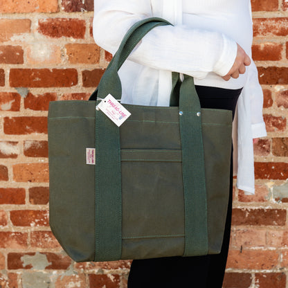 Threadline Heavy Canvas Tote Medium Green | Threadline | Miss Arthur | Home Goods | Tasmania