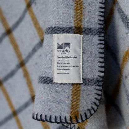 Waverley Mills Recycled Wool Grid Pet Blanket Charcoal