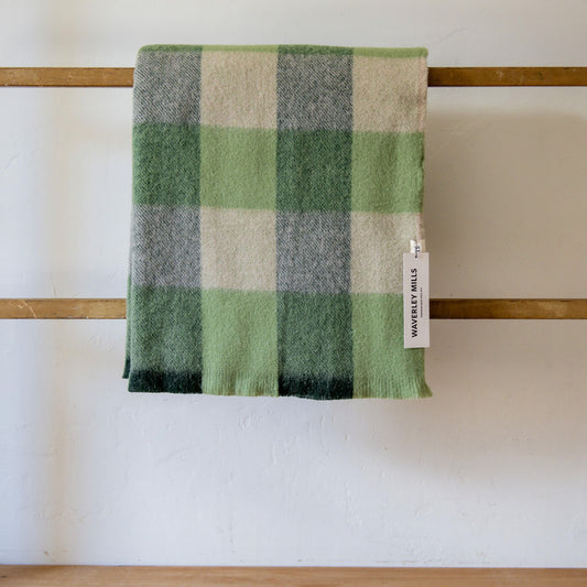 Waverley Mills Traditional Check Picnic Rug Acacia Green | Waverley Mills | Miss Arthur | Home Goods | Tasmania