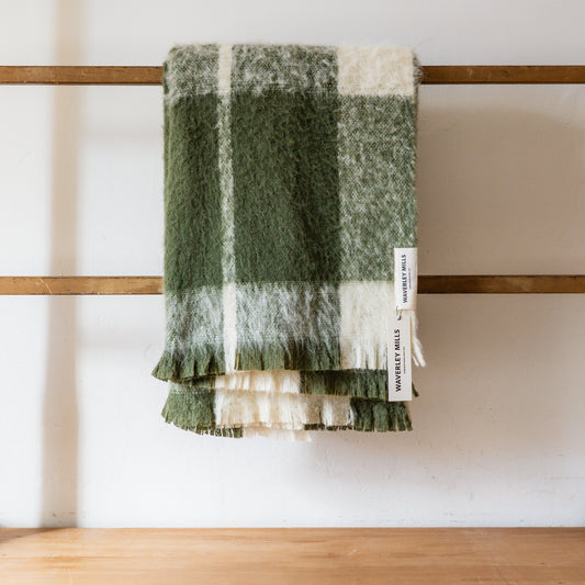Waverley Mills Alpaca Hush Throw Olive | Waverley Mills | Miss Arthur | Home Goods | Tasmania