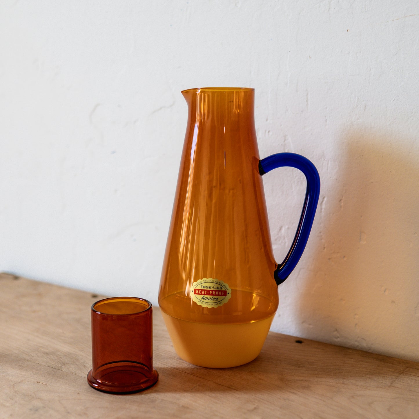 Amabro Two Tone Glass Carafe Amber
