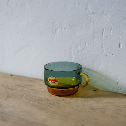 Amabro Two Tone Glass Stacking Mug Green Yellow | Amabro | Miss Arthur | Home Goods | Tasmania