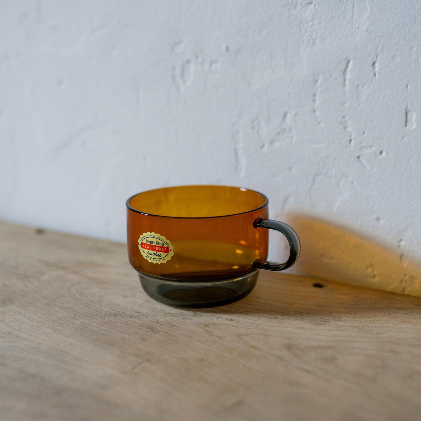 Amabro Two Tone Glass Stacking Mug Amber Grey | Amabro | Miss Arthur | Home Goods | Tasmania