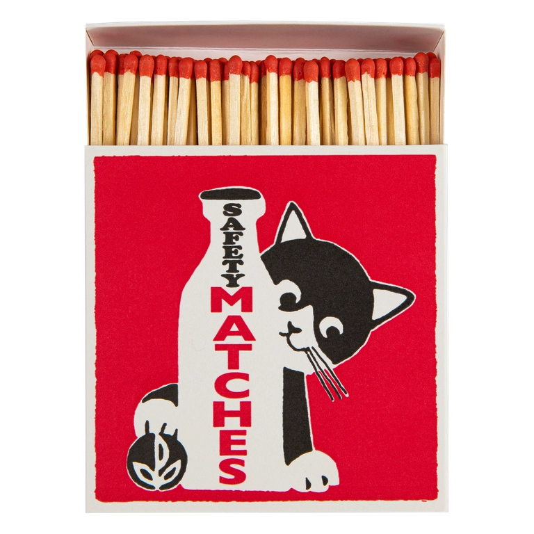 Archivist Luxury Matches Milk Bottle Cat