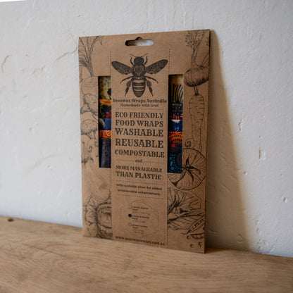 Beeswax Wraps Lunch and Snacks Pack | Beeswax Wraps Australia | Miss Arthur | Home Goods | Tasmania