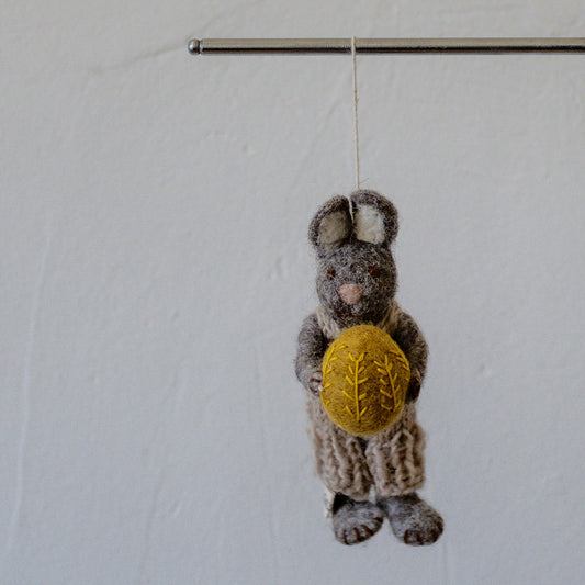 Small Grey Bunny Pants and Yellow Egg | Gry & Sif | Miss Arthur | Home Goods | Tasmania