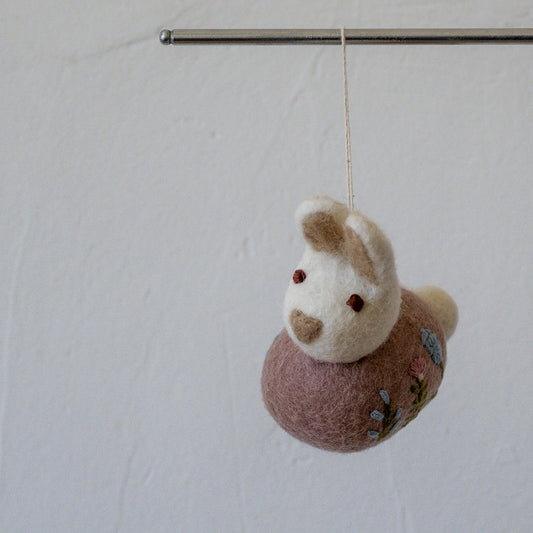 Gry & Sif Lavender Bunny Sitting Flower Embroidery | Gry & Sif | Miss Arthur | Home Goods | Tasmania