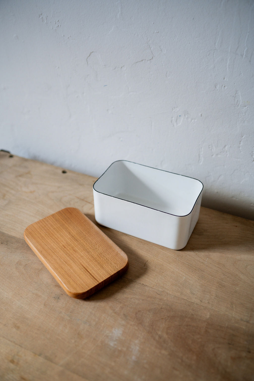 Noda Horo Enamel Butter Dish with Cherrywood Lid Large | Noda Horo | Miss Arthur | Home Goods | Tasmania