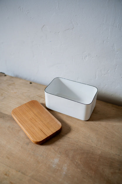 Noda Horo Enamel Butter Dish with Cherrywood Lid Large | Noda Horo | Miss Arthur | Home Goods | Tasmania