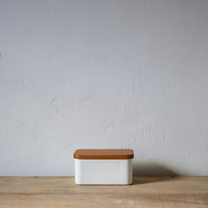 Noda Horo Enamel Butter Dish with Cherrywood Lid Large | Noda Horo | Miss Arthur | Home Goods | Tasmania