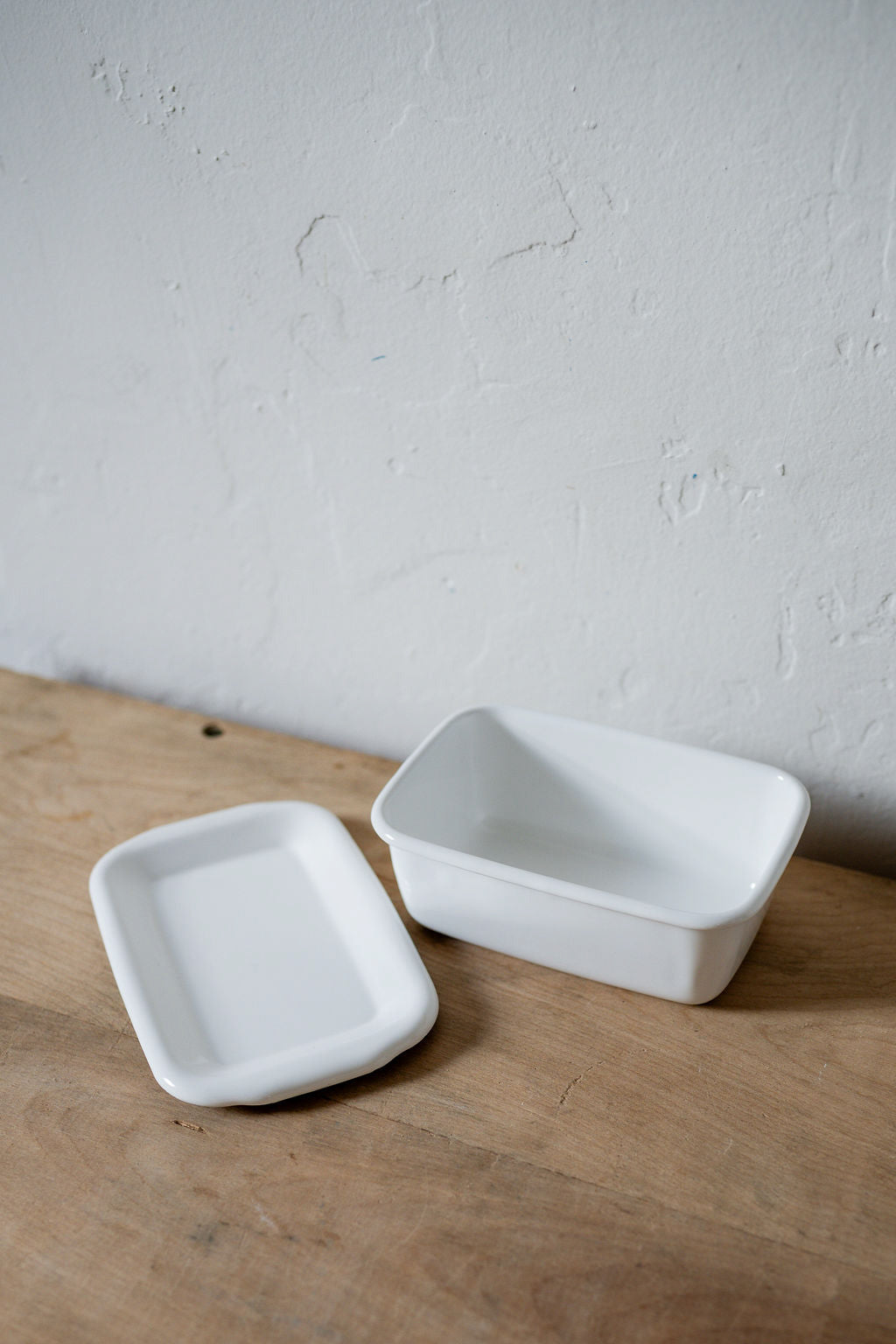 Noda Horo White Enamel Rectangle Deep Food Container Small | Noda Horo | Miss Arthur | Home Goods | Tasmania