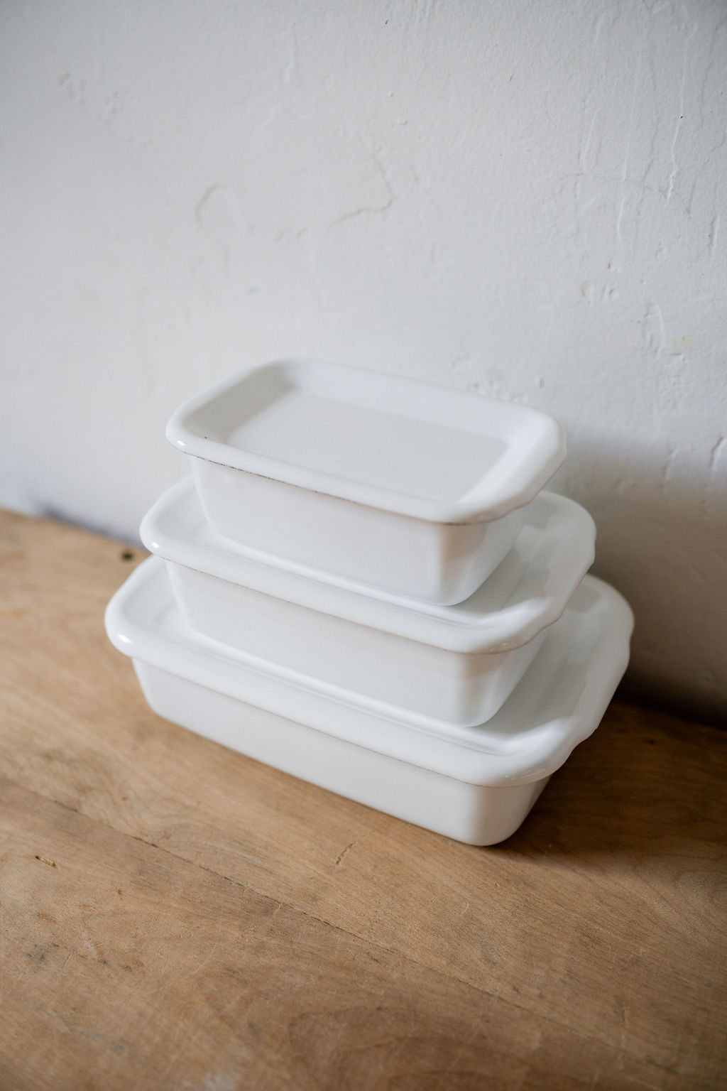 Noda Horo White Enamel Rectangle Deep Food Container Small | Noda Horo | Miss Arthur | Home Goods | Tasmania