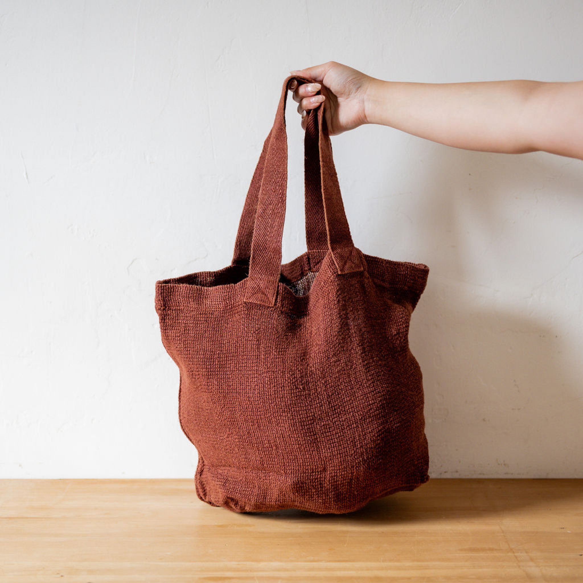 Line Beg Charvet Éditions French Linen Bag Nomade Café – Miss Arthur