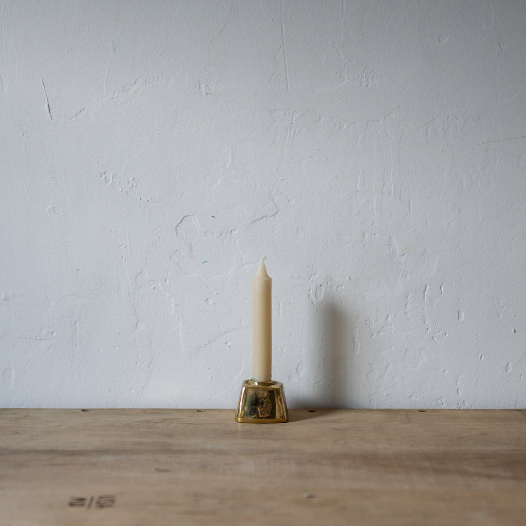 Rough Cast Solid Brass Taper Candle Block