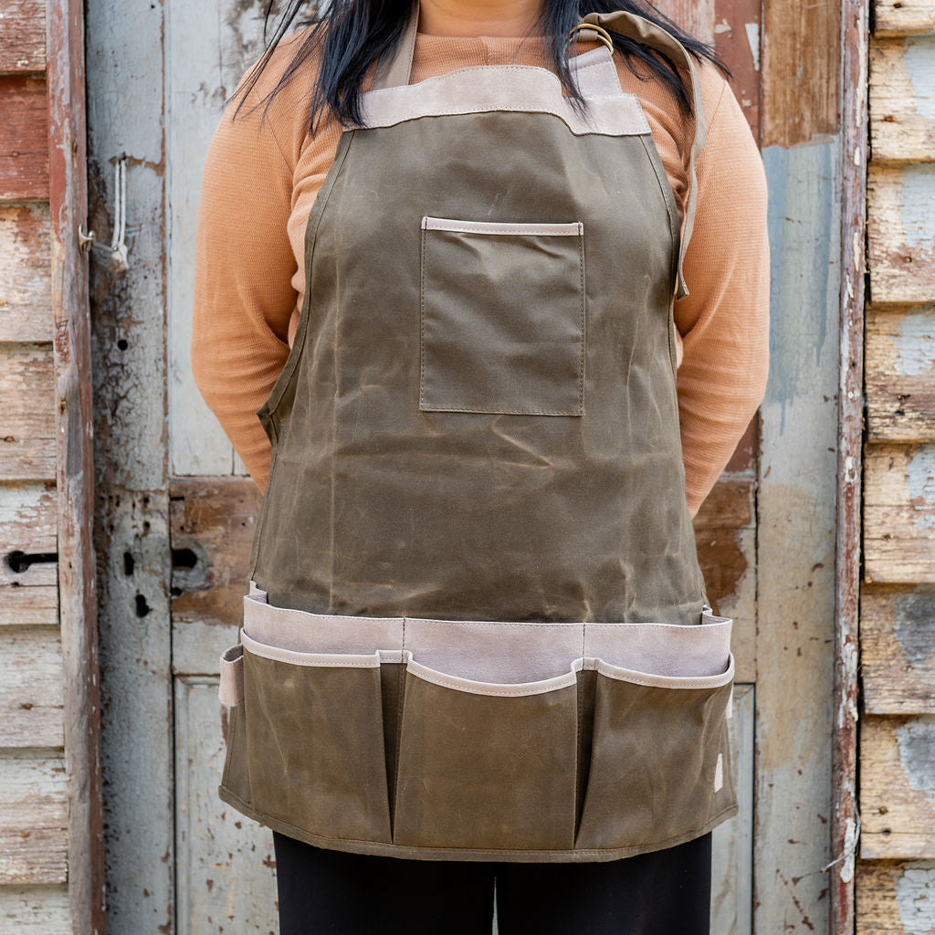 Waxed Canvas and Suede Apron | Heaven in Earth | Miss Arthur | Home Goods | Tasmania