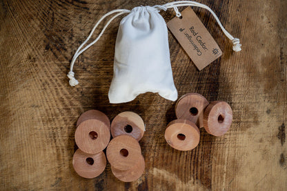 Iris Hantverk Cedar Discs in Cotton Bag | Iris Hantverk | Miss Arthur | Home Goods | Tasmania