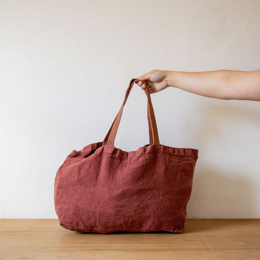 Charvet Éditions French Linen Bag Doudou Brique | Charvet Éditions | Miss Arthur | Home Goods | Tasmania