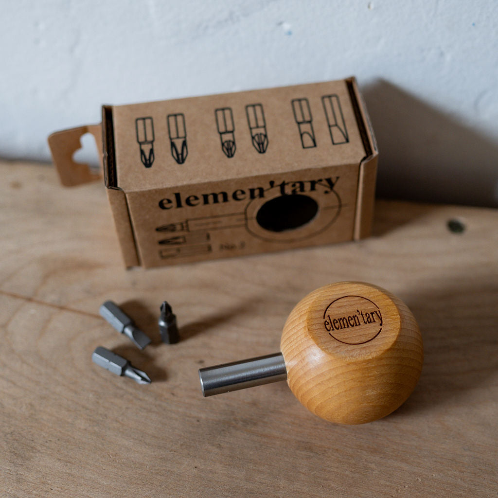 No.2 Screwdriver Sets (Small Handle + 6 Bits) | elemen'tary | Miss Arthur | Home Goods | Tasmania