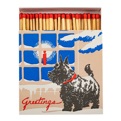Archivist Luxury Matches Festive Scotty Dog | Archivist | Miss Arthur | Home Goods | Tasmania