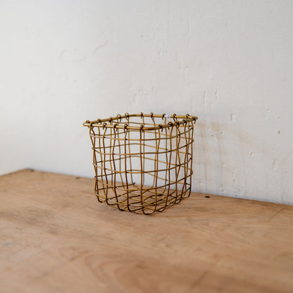 Fog Linen Work Brass Basket Square | Fog Linen Work | Miss Arthur | Home Goods | Tasmania