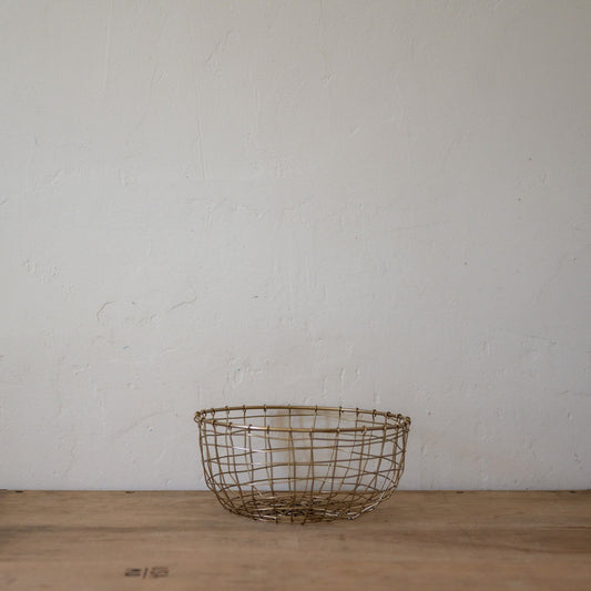 Fog Linen Work Brass Wire Basket Round Shallow Medium | Fog Linen Work | Miss Arthur | Home Goods | Tasmania