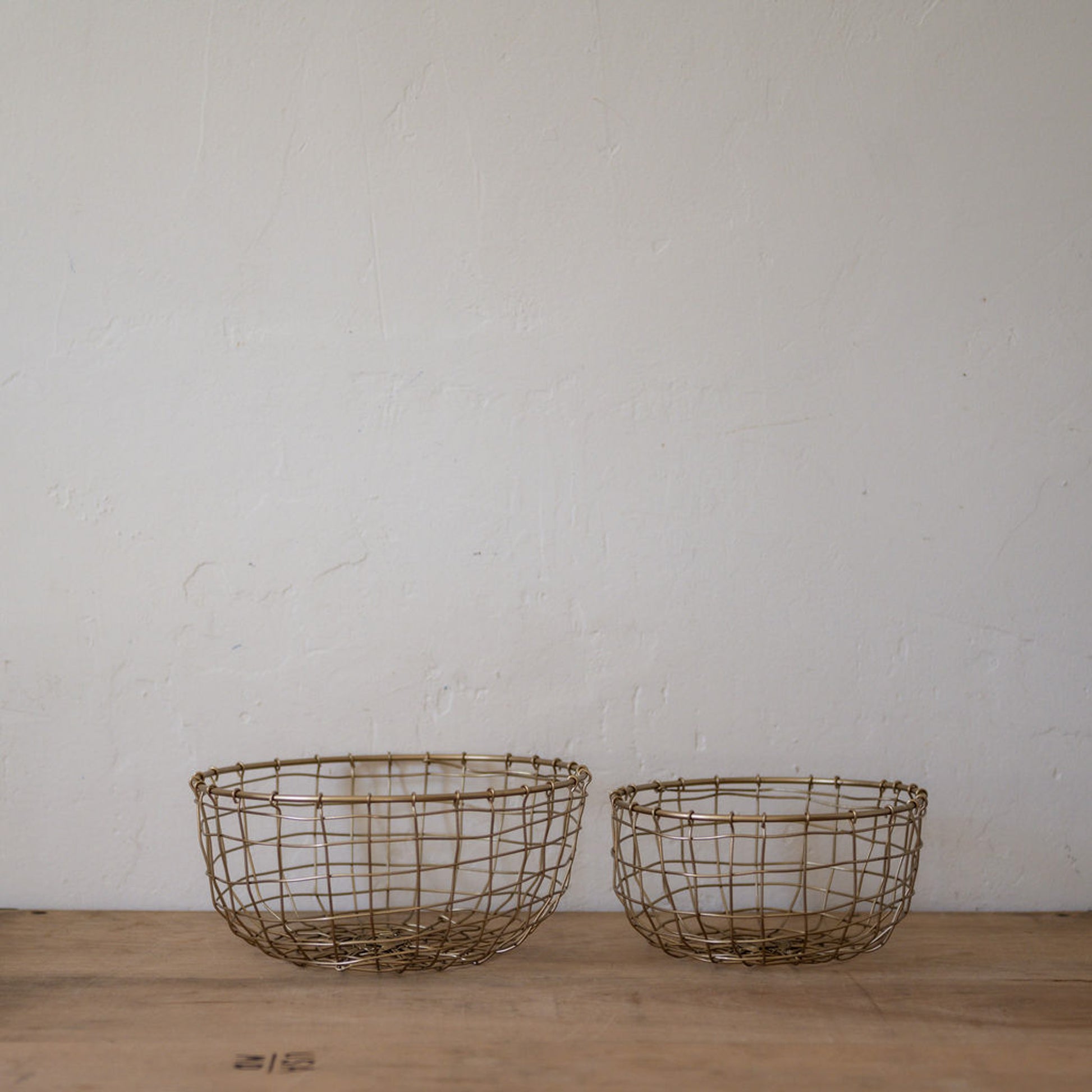 Fog Linen Work Brass Wire Basket Round Shallow Small | Fog Linen Work | Miss Arthur | Home Goods | Tasmania