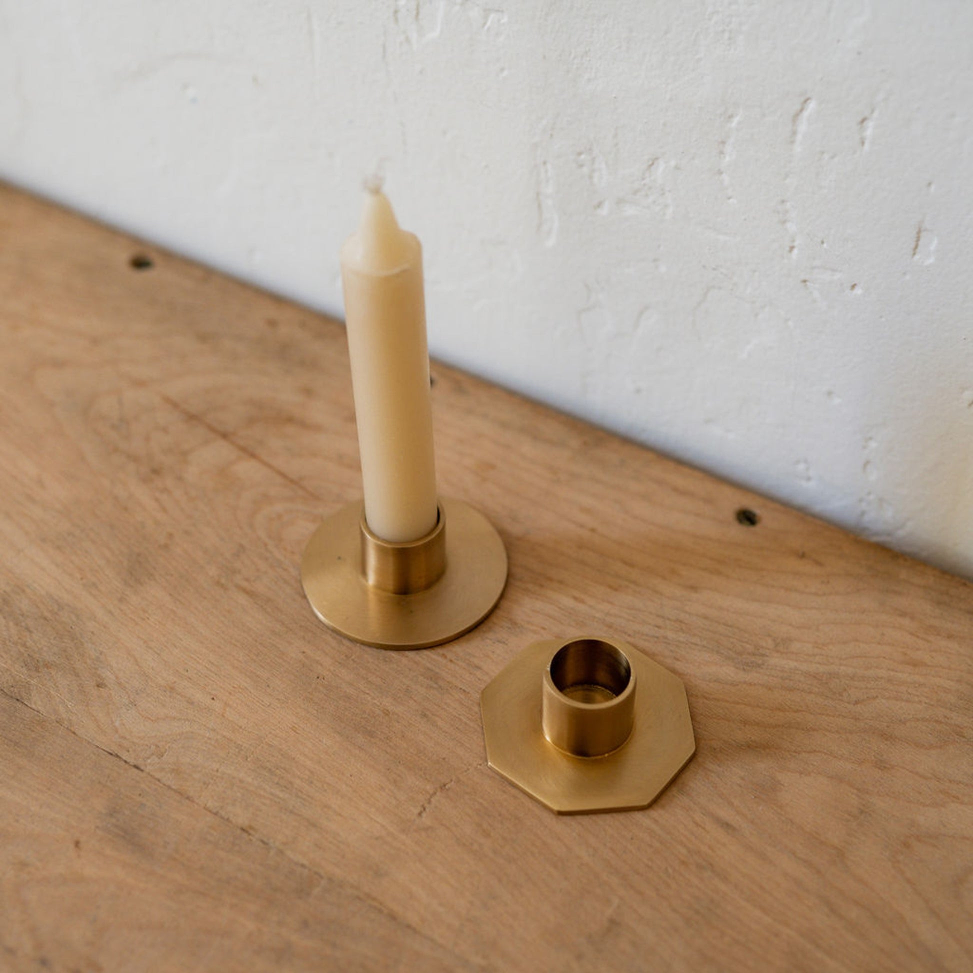 Fog Linen Work Brass Candle Holder Octagon | Fog Linen Work | Miss Arthur | Home Goods | Tasmania