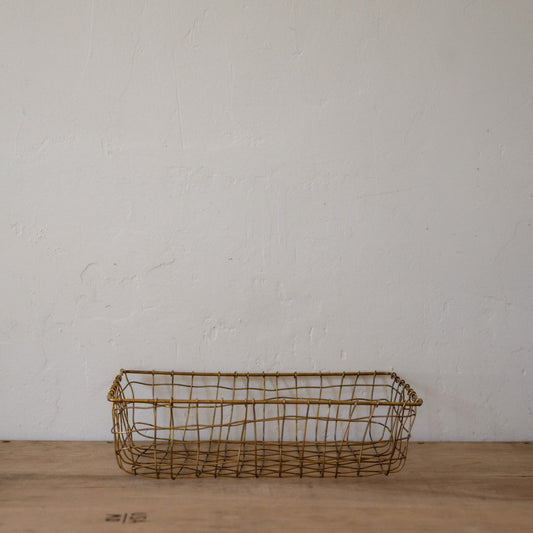 Fog Linen Work Brass Basket Rectangle Large | Fog Linen Work | Miss Arthur | Home Goods | Tasmania
