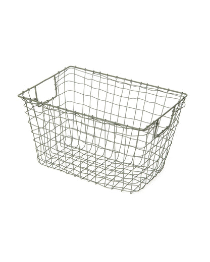 Fog Linen Work Iron Wire Basket Rectangle Medium