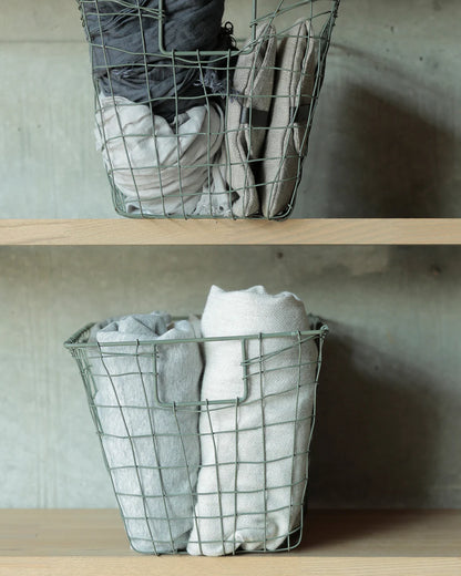 Fog Linen Work Iron Wire Basket Rectangle Medium