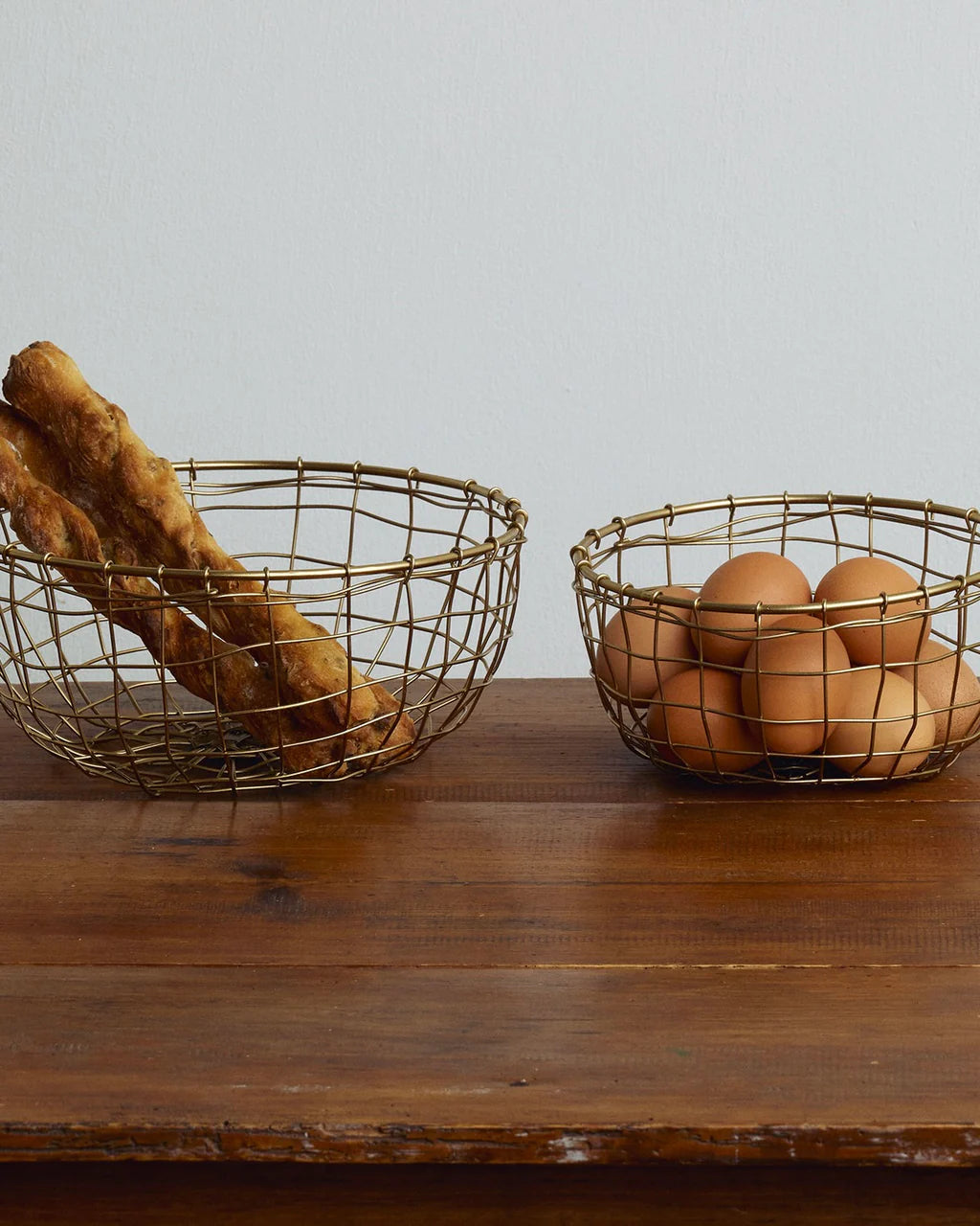 Fog Linen Work Iron Wire Basket Round Shallow Medium | Fog Linen Work | Miss Arthur | Home Goods | Tasmania