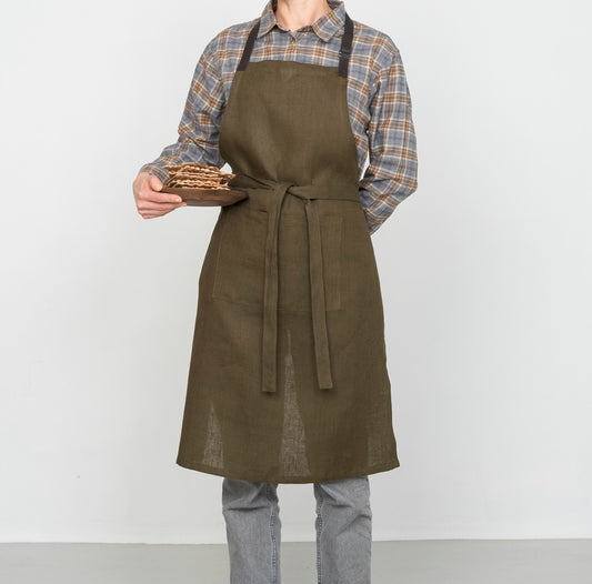 Fog Linen Work Linen Bistoro Apron Epinard | Fog Linen Work | Miss Arthur | Home Goods | Tasmania