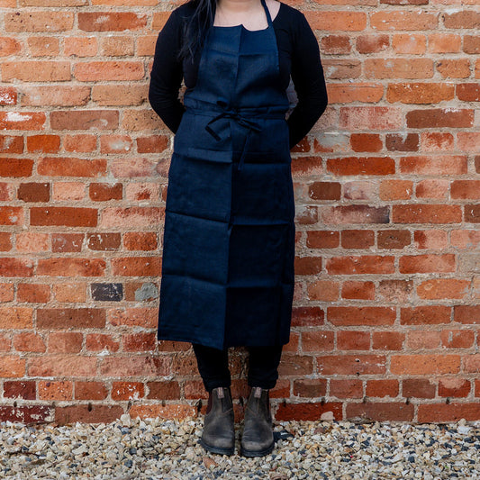 Fog Linen Work Linen Full Apron Navy | Fog Linen Work | Miss Arthur | Home Goods | Tasmania